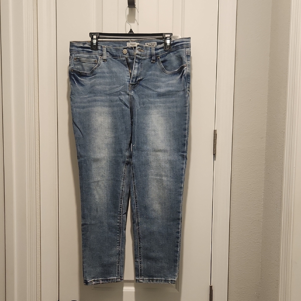 Kensie Blue Ankle Cropped Jeans Relaxed Fit